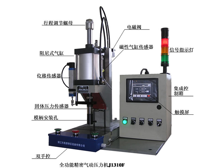 PLC控制壓力、位移監控全功能氣動壓力機